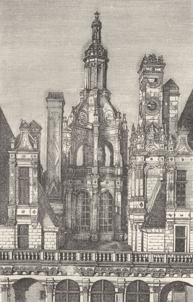 LOIR-ET-CHER. Chambord. Chateau de Chambord-La Lanterne 1880 old antique print